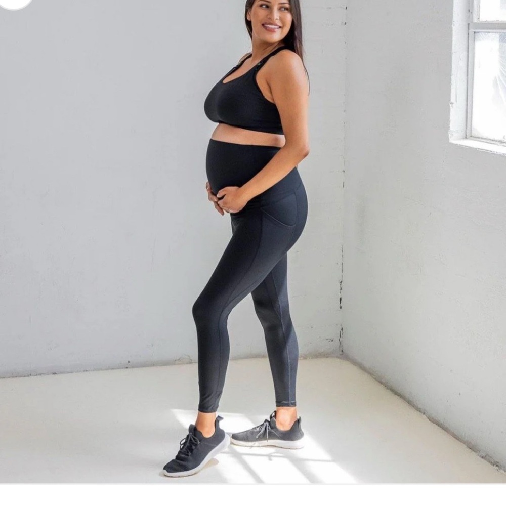 Women's Senita Black Maternity Leggings